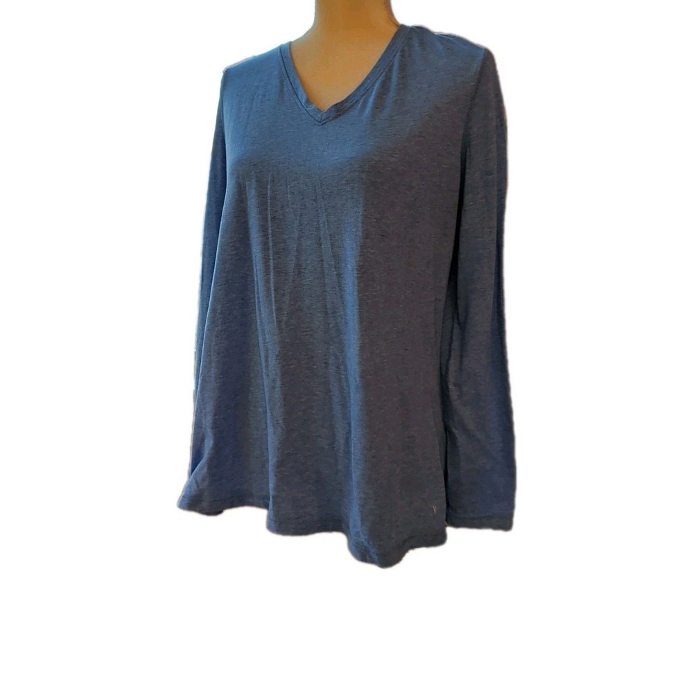 Danskin Women's Electric Blue Crewneck T-Shirt‎ Size XL Long Sleeves